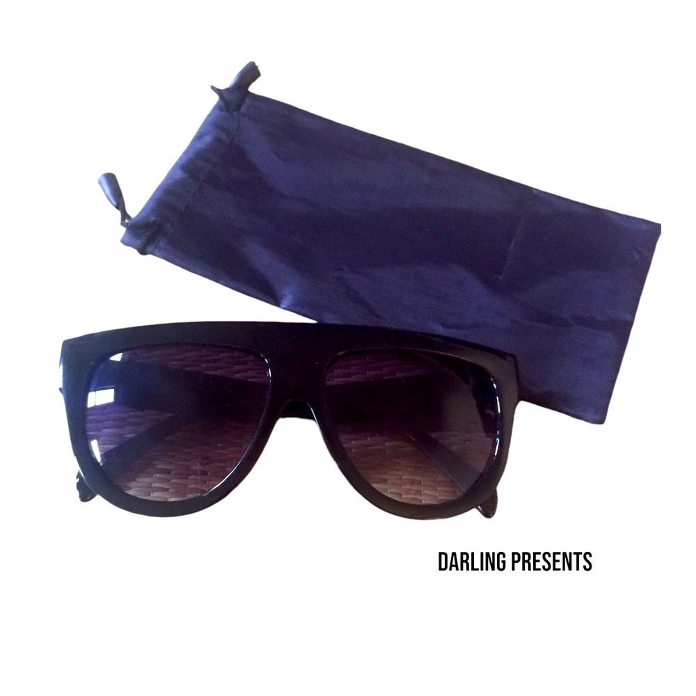 Oversided Flat Top Square Frame Sunglasses Women Color Black